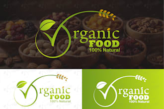 design organic food logo design and complete branding