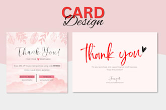 design thankyou card for product