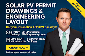 create solar pv permit drawings, electrical layout for rooftop pv systems