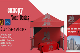 design canopy tent, feather flag, backdrop banner,table cloth table cover