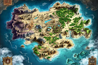 create a high quality detailed fantasy map for dnd and fiction