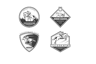 design horse racing, equestrian, equine horse business logo