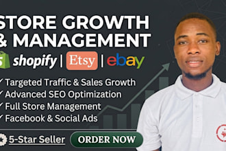 shopify marketing, etsy shop promotion, and ebay store management