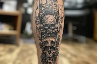 create sleeve tattoo design in geometric style