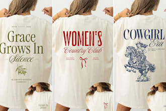 do trendy aesthetic graphic t shirt design for women