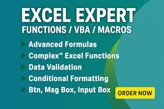 be your excel specialist for reports, dashboards, and formulas