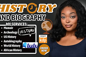 edit, write your american history and biography ebook, memoir, political science