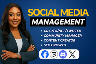 crypto social media manager, web3 manager, crypto content creator and nft