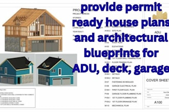 permit ready house plans and architectural blueprints for adu, deck, garage