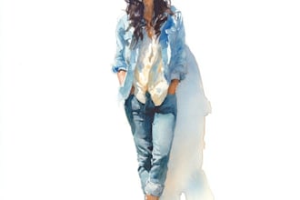unique watercolor portrait for you