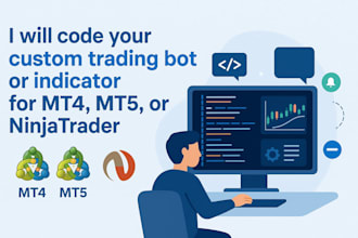 code your custom trading bot or indicator for mt4, mt5, or ninjatrader