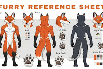 draw character ref sheet furry ref sheet anime oc 2d character reference sheet