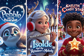 illustrate christmas children storybook illustration, storybook
