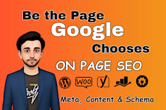do wordpress on page SEO with optimized meta tags, content, and schema