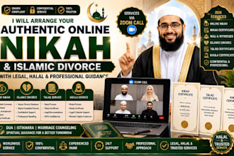 do your online nikah and islamic divorce with wali, witnesses and certificate