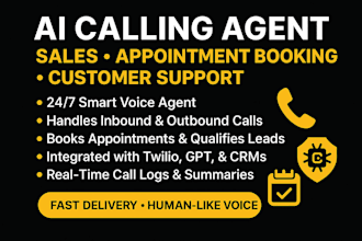 develop ai calling agent for sales appointment booking and customer support