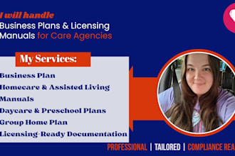 do business plans and compliance manual for daycare, homecare, healthcare agency