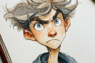 paint a colorful portrait in watercolor