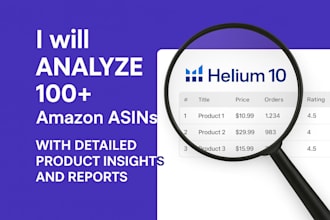 do amazon market research for multiple asins using helium 10
