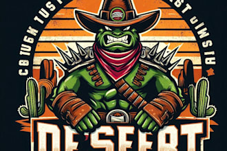 design high quality desert mascot logo with t shirt design
