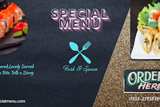 design a attractive food flyer, restaurant poster and social media food ads