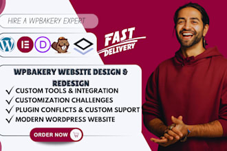 fix wordpress wpbakery website, impreza theme, divi, elementor pro, wpbakery