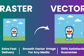 manually convert raster to vector to print ready image