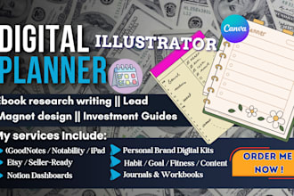design a hyperlink planner, digital planner, journals, etsy, flash cards, cards