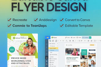 redesign, recreate or convert PDF, jpg or pds flyer into editable canva design