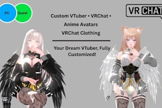 do custom vrchat anime model furry vroid vtuber avatars vrc avatars