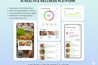 build ai calories tracking app, health tracker app, diet planner, therapy app