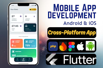 build flutter cross platform mobile app for android and ios and web application