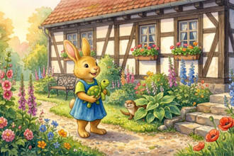 kinderbuch illustration, cartoon aquarell storybook art