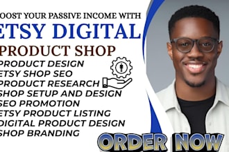 setup etsy shop, etsy digital products  t shirt, mockup design, logo design