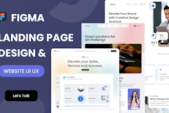 do figma landing page design ,saas landing page, website mockup in figma