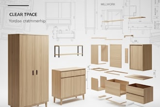 do flatpack furniture, wood crafts, ikea furniture and millwork shop drawing