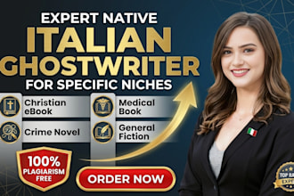 be your italian ghostwriter for fiction crime novel medical book christain ebook