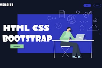 create a responsive HTML website using CSS and bootstrap