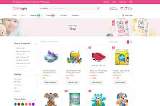 design organic baby clothing ecommerce website product catalog checkout