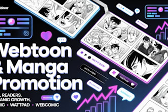 do organic webtoon, manga, comic and wattpad promotion