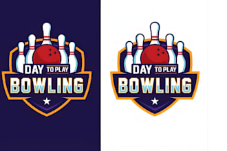 design awesome bowling logo