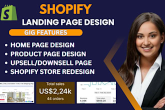 shopify landing page design product landing page shopify sales page homepage