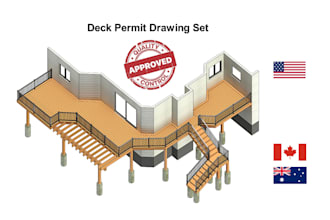 design professional deck drawing set for the permit