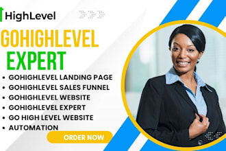 design gohighlevel expert landing page sales funnel and go high level website