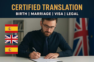 provide certified spanish to english or english to spanish translation