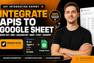 integrate soap api, sdk, amazon sp, ebay, etsy, shopify apis to google sheet