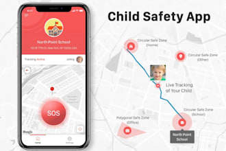 develop ai child safety app, location tracker app, sos emergency app
