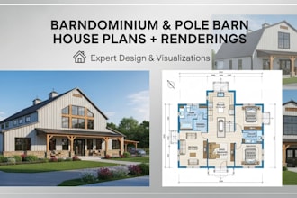 design barndominium and pole barn house plans and renderings