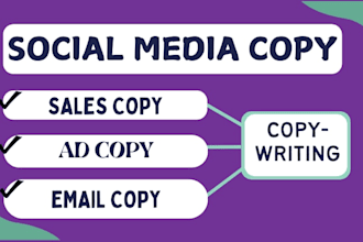 do copywriting for sales, ads, emails and video script