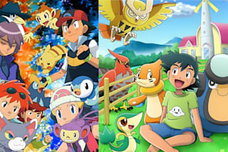 pokemon team art pokemon character fusion trainer sprite logo kawaii anime chibi